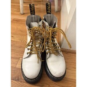Dr. DOC Martens Jadon Boots -side zip white‎ Platform Shoe - Size 36 Womens 5